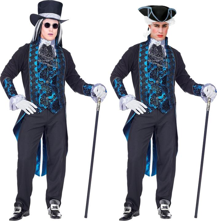 Immagine prodotto Widmann Signore vampiro vittoriano con giacca con gilet, camicia e jabot, pantaloni, cappello a cilindro (XL)