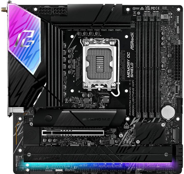 Productafbeelding AsRock B860M Lightning WiFi DDR5 Intel S kleinhandel (LGA 1851, Intel B860, mATX)
