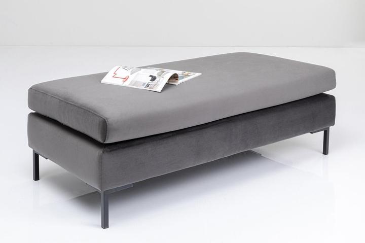 Kare Design Hocker Gianni Velvet Grau Schwarz (130 cm)