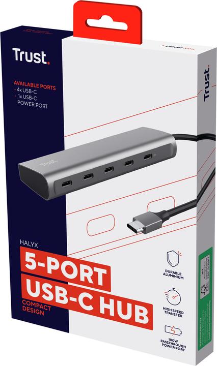 Actual product image Trust Halyx (USB-C, 5 Ports)