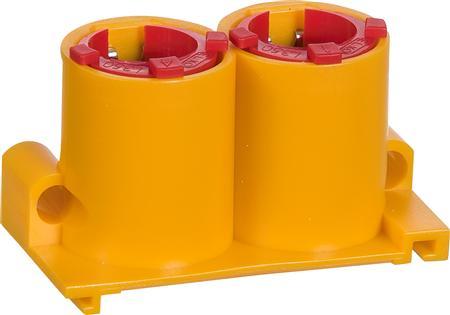 Actual product image LK Double nozzle for Opus®66 can, for casting, 16 and 20mm, yellow