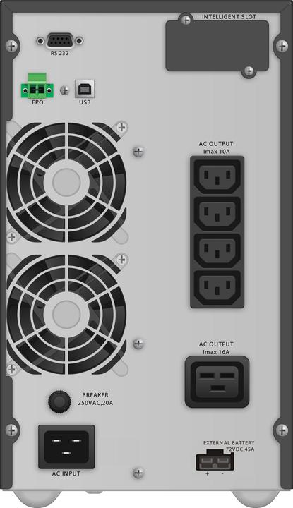 Actual product image Powerwalker VFI 3000 TGB 3000VA / 2700W Online UPS Tower Double Conversion SNMP Slot HID EBM Connector (3000 VA, 2700 W, Online double converter UPS)
