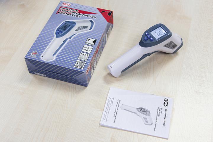 Produktbild BGS Stirn-Fieber-Thermometer kontaktlos, Infrarot für Personen + Objekt-Messung 0 - 100° (Stirn, Berührungslos)