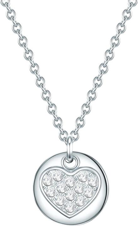 Eastside Damen Herz Edelstahl Preciosa silber 40,0 cm Basiskette + 5,0 cm Verlängerung - 29740 (Edelstahl, 40 - 45 cm)
