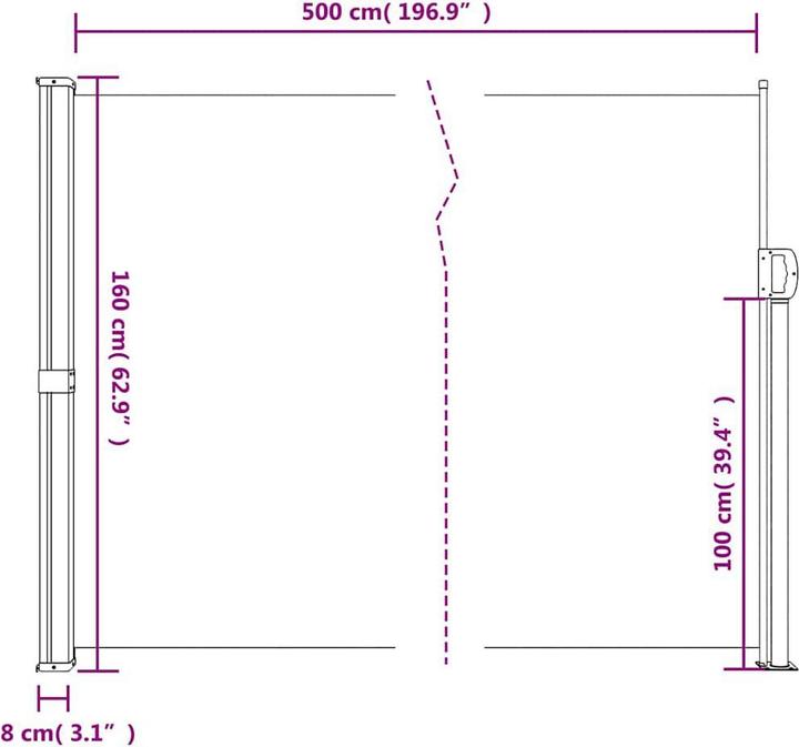 Image du produit VidaXL Store latéral extensible (1.60 m)
