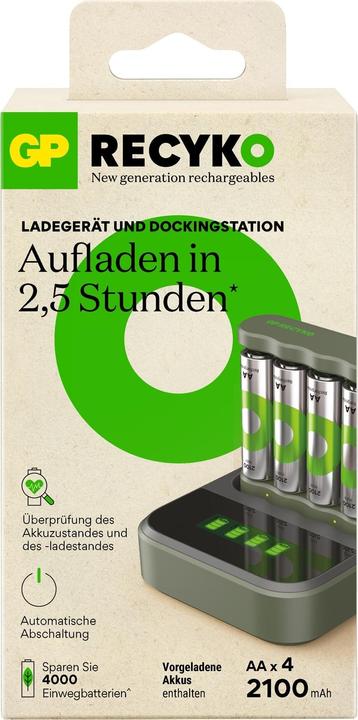 Image du produit GP Batteries Rechargeur de batterie (1 pcs, AA, 2100 mAh, Piles rechargeables + chargeur)