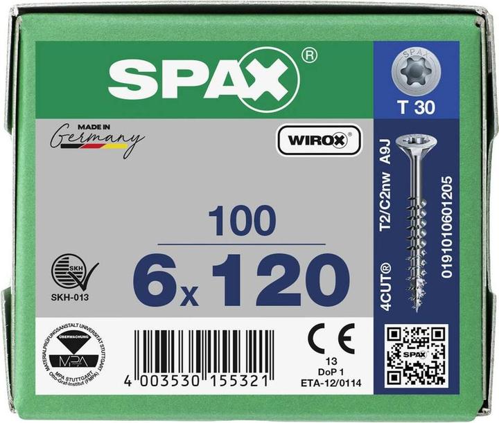 Immagine prodotto Spax Viti per truciolare SK T30 6,0x120 mm (100 Viti per pezzo)
