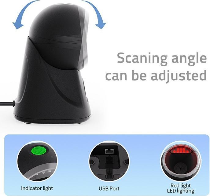 Actual product image Qoltec Desktop precision reader 1D barcode and QR scanner | 2D
