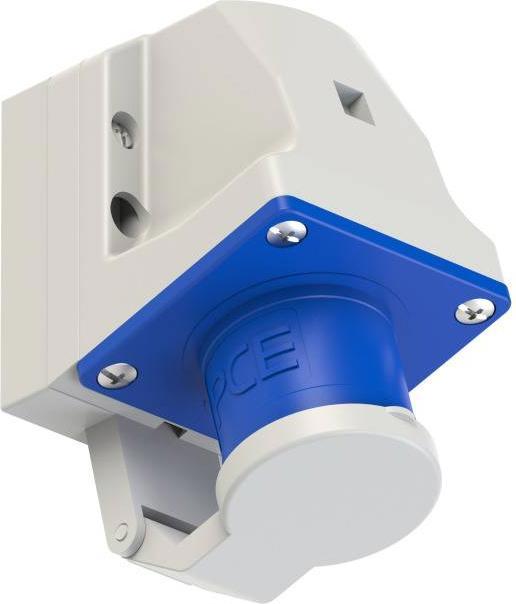 Actual product image PCE 513-6d Wall-mounted appliance test.16A 3p 6h with hinged cover (CEE 63/5)