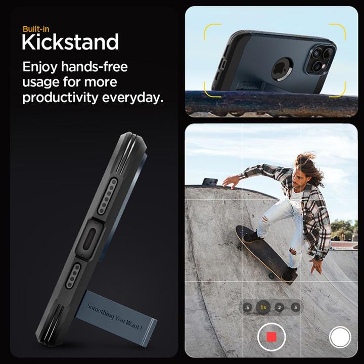 Produktbild Spigen Tough Armor MagSafe, Metallschiefer – iPhone 15 Pro (Apple iPhone 15 Pro)