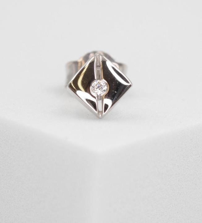 Produktbild Muau Single ear studs white gold 750 Zirconia 7mm (750/18 K Gold)