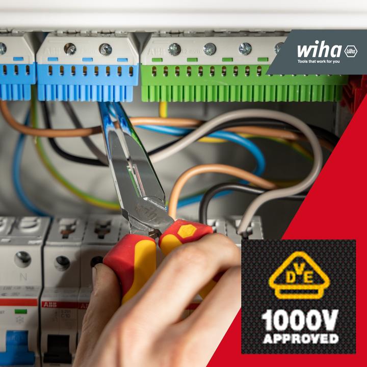 Image du produit Wiha Pince à bec plat Professional electric avec tranchant. (200 mm)