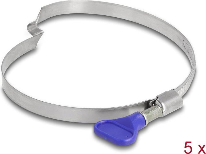 Image du produit Delock Collier de serrage en acier inoxydable 400 avec pont à droite et écrou à oreilles 80