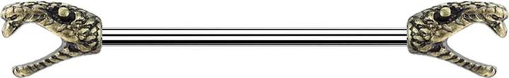 Actual product image Star Piercing Barbell silber Schlange vergoldet (Surgical steel 316L, Brass)