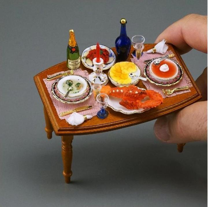 Actual product image Reutter 001.850/3 - Romantic dinner for two, miniature in 1:12 scale