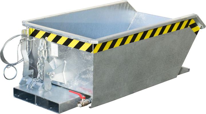 Produktbild eurokraft pro MINI Späne-Kippbehälter, niedrige Bauhöhe, Volumen 0,23 m³, verzinkt (230 l)