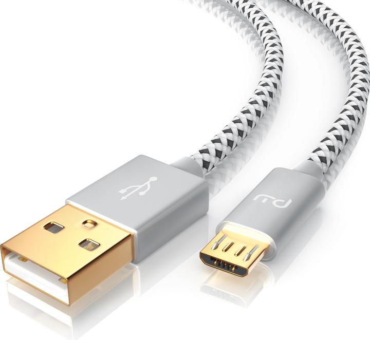 Immagine prodotto Primewire Cavo Micro USB - Cavo di ricarica rapida MicroUSB 2.4A, nylon, spina in metallo, cavo di ricarica (2 m, USB 2.0)