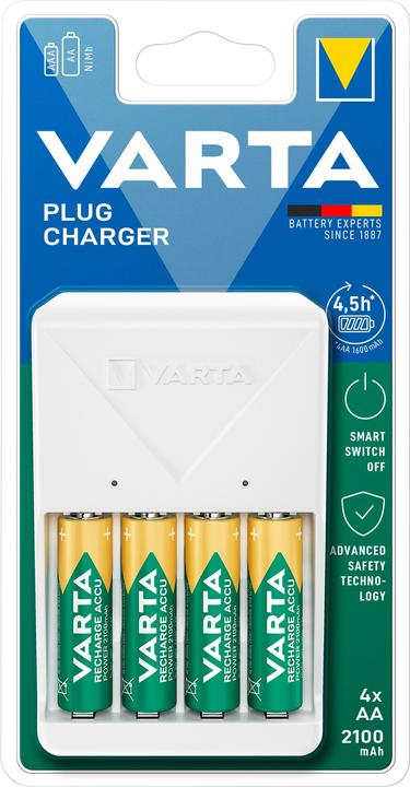 Immagine prodotto Varta Caricabatterie a spina (1 pz., AA, 1600 mAh, Batteria + Caricabatterie)