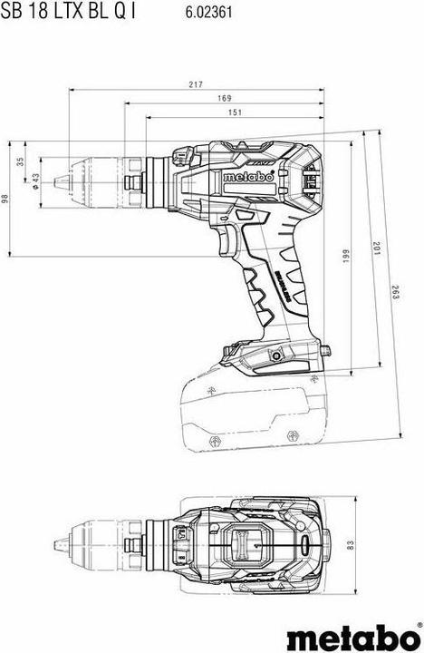 Produktbild Metabo 18V Akku Schlagbohrschrauber SB 18 LTX BL Q I (Akkubetrieb)