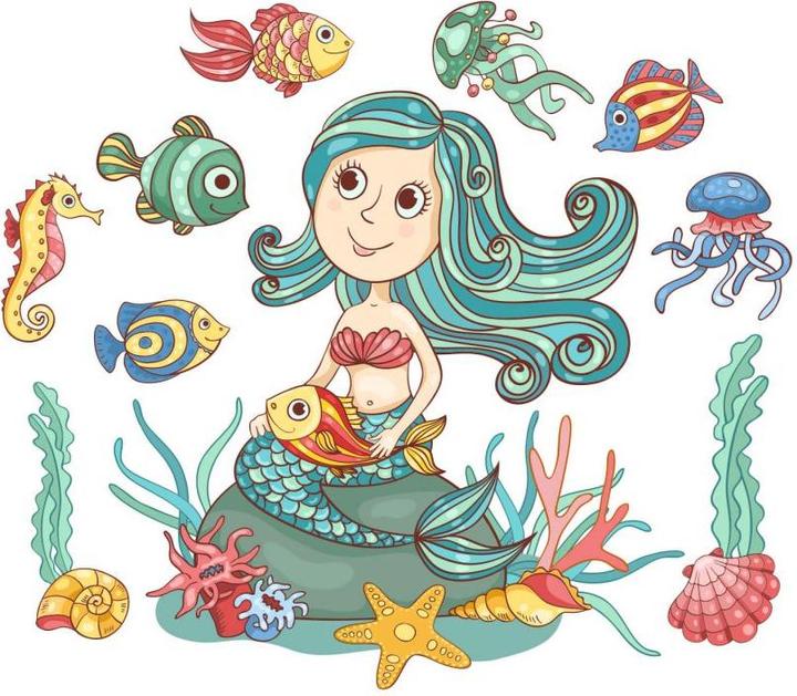 Actual product image Trenddeko Mermaid 02 (120 x 105 cm)