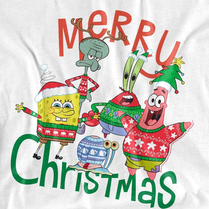 Immagine prodotto Spongebob Squarepants Merry Christmas Maglietta Gruppo Adulto Unisex (XXL)