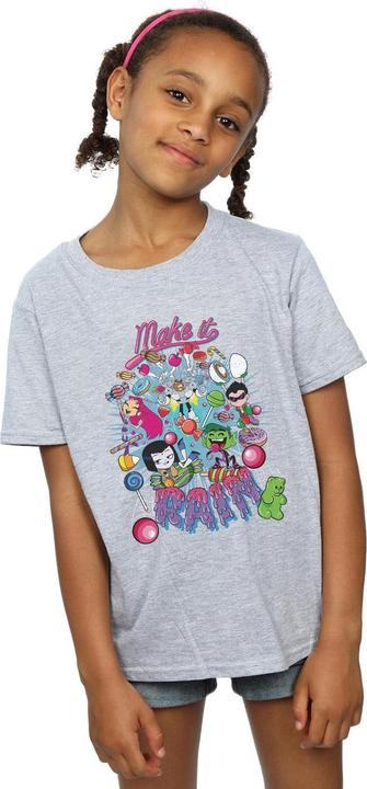 Actual product image Girls Teen Titans Go Make It Rain Cotton T-Shirt (128)
