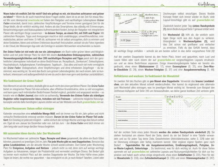 Produktbild Grüner Faden - Jahresplaner, Lebensplaner, Ratgeber - nachhaltige Ideen für das ganze Jahr (A5, Deutsch)