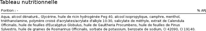 Valeurs nutritives et ingrédients Phytopharma Baume de massage et de sport (1 x, 125 ml, 135 g)