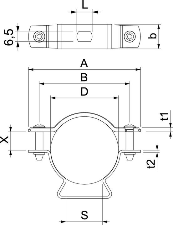 Produktbild OBO Bettermann ASL 733 44 ALU Abstandschelle m.Langloch 36-44mm Alu 1362830