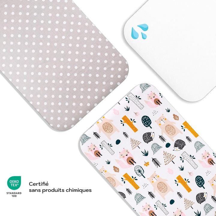 Produktbild ‎Lovely Hippo 3-teiliges Baby-Spannbettlaken-Set (50 x 83 cm)