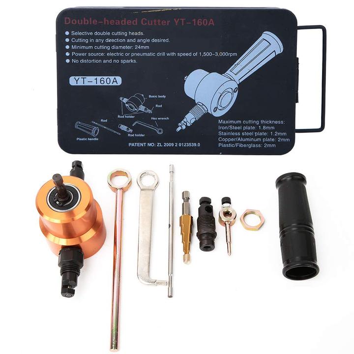 Actual product image Banapoy Doppelkopf-Blechknabber für Bohrmaschinen