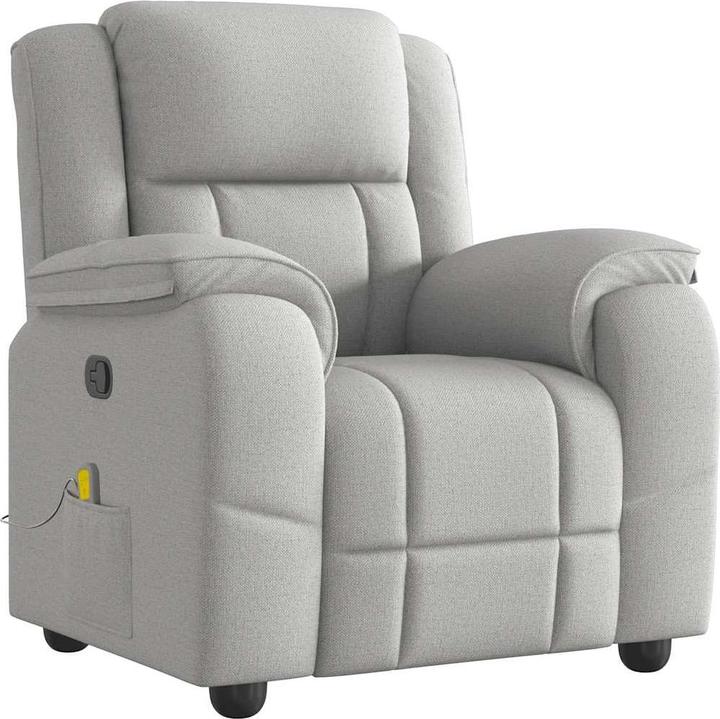 Actual product image VidaXL Massage armchair cloud grey fabric massage TV armchair