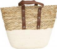 Image du produit IKO Sac en osier avec anse blanc/nature h=26cm (sans a