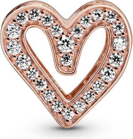 Produktbild Pandora Rose Sparkling Freehand Heart Charm (Metall, rosevergoldet)