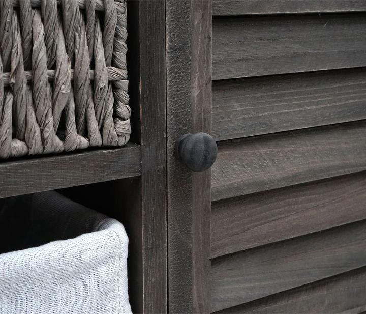Produktbild Mendler Waschbeckenunterschrank HWC-H20, Holz Korb-Schublade 60x65x31cm - shabby grau-braun (65 x 31 x 60 cm)
