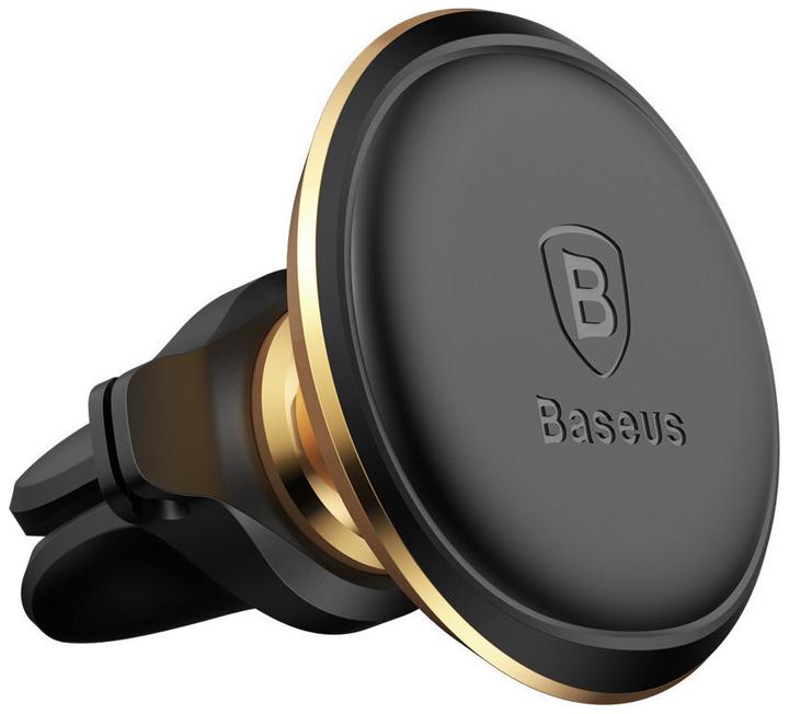Baseus Magnetic Air Vent Car Mount Holder with cable clip Gold