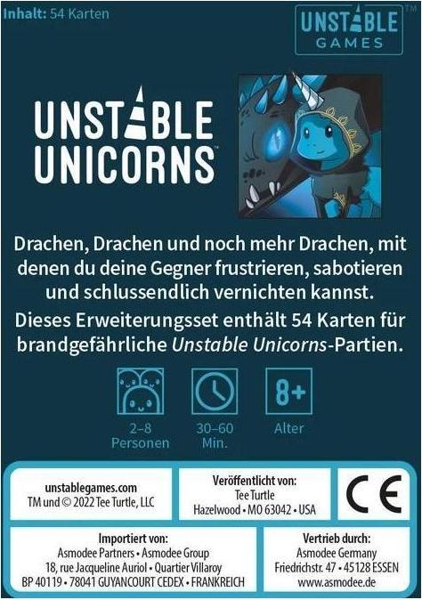 Immagine prodotto Unstable Games Unicorni Instabili - Draghi, per 2-8 giocatori, da 8 anni (espansione IT) (Tedesco)