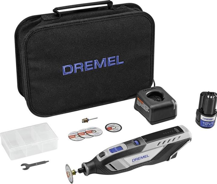 Actual product image Dremel 8250 2.0 Ah 12V Li-Ion 5-tlg. Zubehör