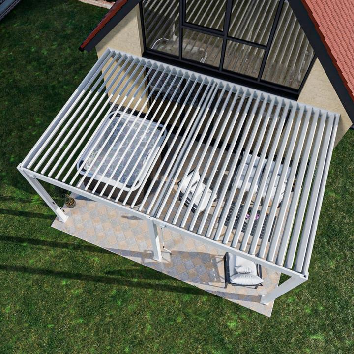 Immagine prodotto Weide Pergola a parete Deluxe Plus 3,6x5,3m Bianco (360 cm, 530 cm)