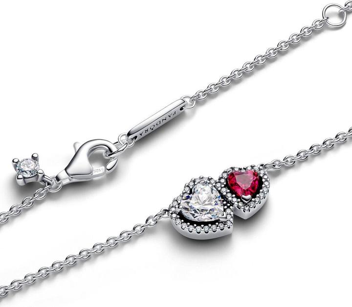 Produktbild Pandora Necklace with pendant Halo Hearts (Zirkonia)