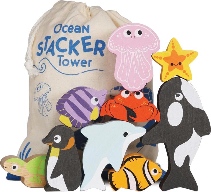 Actual product image Le Toy Van Stacking game sea animals