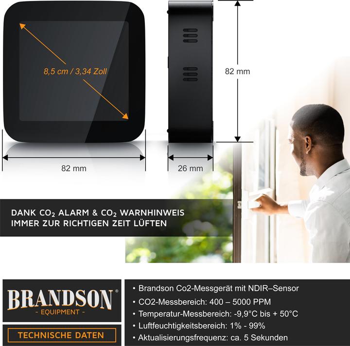 Image du produit Brandson Détecteur de CO2