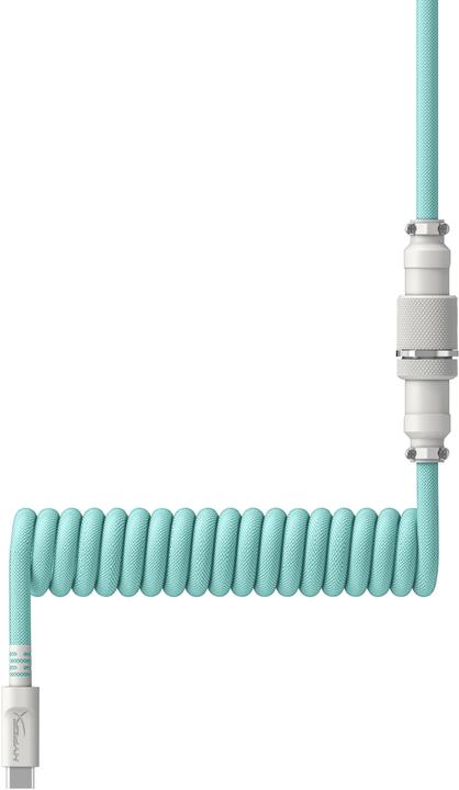 Actual product image HyperX USB-C Coiled Cable Light Green-White (1.37 m, USB 3.2 Gen 1)