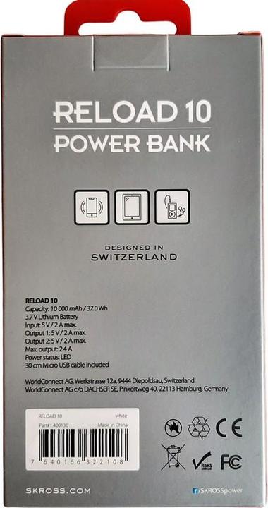 Produktbild Skross Reload 10 (10000 mAh, 10 W, 37.37 Wh)