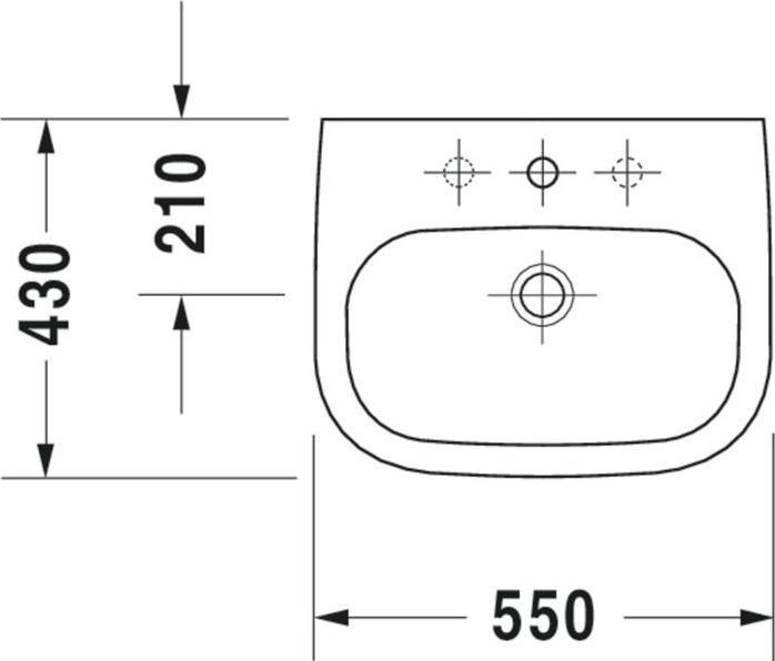 Actual product image Duravit Washbasin D-Code 55 cm white 2310550000 (430 mm, 550 mm)
