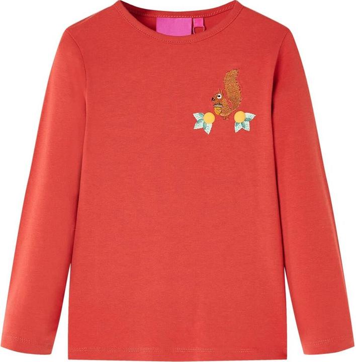 VidaXL Kinder-Langarmshirt Dunkelrot 140,Material: 95 % Baumwolle (140)