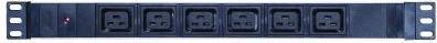 Produktbild Exertis Connect 19" PDU 6 x IEC19 Buchse im Alugehäuse 1HE, 3 x 1,5mm Kabel 2,5m, RAL 9005 schwarz kosteneffiziente