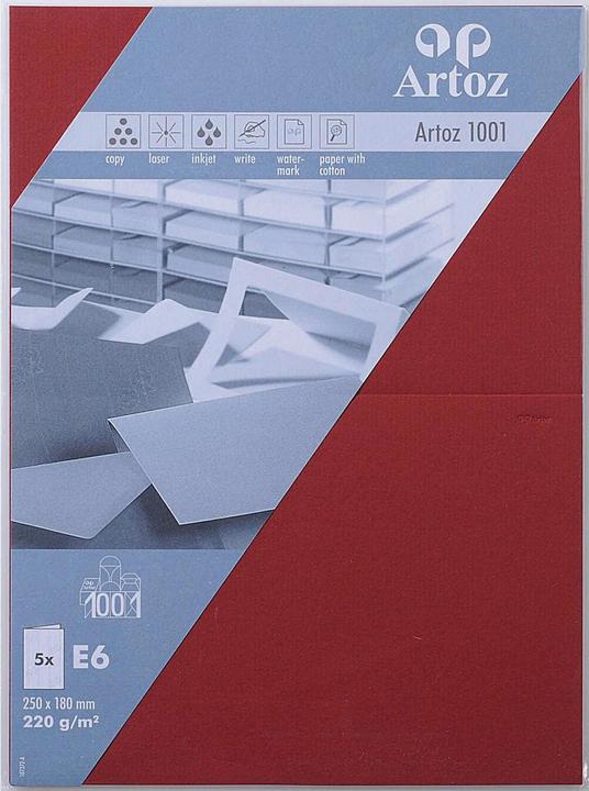Actual product image Artoz 1001 cards wine red (12.5 x 18 cm, 220 g/m², 5 x)