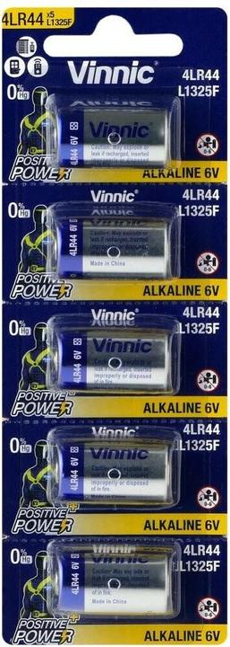 Produktbild Vinnic Spezialbatterie 4LR44 / L1325F / 544A / A544 Blister mit 5 Stück (5 Stk., LR44, 152 mAh)