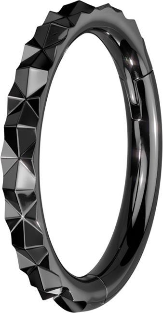 Produktbild Star Piercing Micro Segmentring klappbar schwarz X facettiert (ohne Messing, Chirurgenstahl 316L)